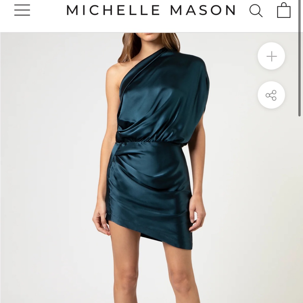 Michelle Mason 100 Percent M Silk Drape Front Dress Size 6